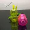 Pipe à fumer Mini narguilé bongs en verre forme en métal coloré gourde colorée tuyau d'eau en verre filtré silencieux