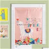 Tende per tende Tenda Colorf Kawaii Llama Pittura Tende da cucina corte Colori viventi Cartoon per la camera dei bambini Home Drop Deliver Dh83R