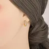 Boucles d'oreilles créoles haute qualité charme vent froid bijoux de mode cuivre incrusté CZ femmes tempérament polyvalent goujon cadeau