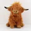 Plush Dolls 25cm Simulation Highland Cow Plush Animal Doll Soft Stuffed Highland Cow Plush Toy Kawaii Kids Baby Gift Toy Home Room Decor 230504