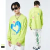 Magliette da uomo di alta qualità Street Love Patch ricamo uomini e donne la stessa maglietta a maniche lunghe hip-hop sciolto oversize casual