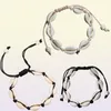 3pcs schwarzweiß Boho Natural Girls Muscheln Charme Armbänder für Frauen Strand Schmuck handgefertigt