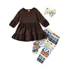 Ensembles de vêtements Maamp; bébé 6M-4Y automne enfant en bas âge bébé enfant filles ensemble de vêtements volants hauts à manches longues imprimer pantalons tenues costume de printemps