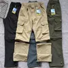 Pantalones para hombres Cargo de verano para hombres Secado rápido Doble usado Cintura elástica Pies desmontables Pantalones largos sueltos rectos impermeables