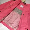 23ss enfants vêtements de marque bébé ensemble enfant ensembles printemps automne filles trench à capuche à glissière plaid épissage étanchéité short costume haute qualité grands enfants bébé vêtements