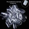 Valse nagels 500 stks vierkante nagelstips Volledig deksel Clear Acryl Fakse Short Tip Manicure Tool Art