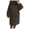 Doudoune femme mi-longue veste matelassée en coton 2023 manteau hiver coréen sport élégant fourrure à capuche Parker Parkas