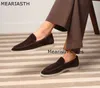 Dress Shoes Classic Nude Luxury Flat men casual Comfortable Loafers High Quality Kid Suede lovers Walking Mujer 230417