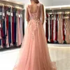 Vestido de noite com alça espaguete, vestido de baile rosa coral, vestido de noite de renda com divisão alta