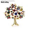 Pins Brooches Wuli baby Multicolor Rhinestone Tree Brooches Women Men Christmas Tree Party Office Casual Brooch Pins GiftsL231117