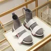 Designer Space Casual Shoes Suede Knit B Bold High Top Strap Thick Bottom Mens Womens Sneakers