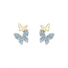 Earrings Simple Fashion Jewelry 925 Sterling Silver Fill Multi Color 5A Cubic Zircon Party CZ Diamond Women Drop butterfly Earring Gift G230602