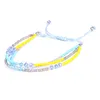 Perline di vetro colorate multistrato regolabili fatte a mano perline gioielli braccialetto per regalo tessuto
