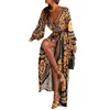 اللباس الأساسي غير الرسمي S Boho v الرقبة المطبوعة Sundress Long Maxi Dress For Summer 231116