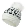 Beanies Beanie/Skull Caps 2023 Herbst- und Winter-Strickmütze Damen Amazon Leopard Print Woolen Knit Fashion Warm Big Hair Ball