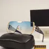 designer chanelism sunglasses 23 Xiaoxiangjia's with Frameless Trimmed Edges Fashionable Large Frame Trendy Trade with box