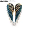 Broches Broches Wuli Baby Classique Strass Ailes d'Ange Broche Broches 3 Couleurs 2021 Bijoux Étincelants Cadeau Plume Designer BrochesL231117