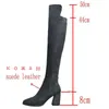 Boots Sexy Over The Knee Boots Woman Suede Leather Thick High Heels Autumn Winter Black Gray Party Shoes 231116