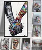 2021 Rue Graffiti Art Toile Peinture Amant Mains Art Affiches Murales et Impressions Inspiration Illustration Image pour Salon Décor9744054