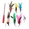 Cat Toys Feather Wand Toy Teaser Stick Multipurpose för kattungar