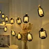 LED Cordes Ramadan 2023 Rétro Lampe À Huile LED Chaîne Lumineuse EID Moubarak Décor Ornements EID Kareem Islamique Musulman Gurbang Décoration De La Maison P230414