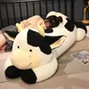 Bambole di peluche 1 pz 90 cm 110 cm Bella mucca da latte giocattoli Cartoon peluche bovino cuscino per dormire per neonate regali di compleanno 231116