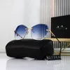 Gafas de sol de chanelismo de diseñador sin marco grande de marco grande de fragancia para mujeres gafas impresas con caja