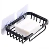 PC Creative Drill Soap Dish Holder Wall Mounted Storage Rack Hollow Type Sponge Badrumstillbehör Disker277T