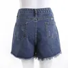Dames jeans zomer vintage dames pocket denim manchet gescheurd rafelen gat vrouwelijke hoge taille bodem sexy casual shorts