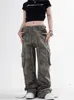Pantalon femme Capris QWEEK Y2K Camo Cargo femme Streetwear Grunge Vintage pantalon large surdimensionné Camouflage Hippie Punk rétro pantalons de survêtement 231116