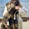 Maillard Scarf, Winter Atmosphere, Mohair Scarf, Women's High-End Feeling, Plaid New Scarf, Shawl, Men's 231015