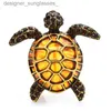 Pins Brooches Wuli baby Enamel Turtle Brooches For Women Men ly 3-color Animal Party Casual Brooch Pin GiftsL231117