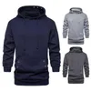 Pulls pour hommes Sweat à capuche pour hommes Coupe 3D Résistant au rétrécissement Résistant à la peau Couleur Pure Trous en métal Pull Hommes Sweat-shirt pour l'extérieur