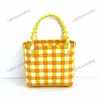 New Woven Bag Small Square Bag Plastic Hand woven Bag Colorful Small Basket Photo Paired with Beach Bag Women's Bag