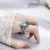 Cluster Rings The Emerald Ring Allows Daughter To Stack Index Finger Opening Is Detachable Versatile And Fashionable