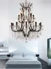 Vintage Crystal Loft Chandelier Light Retro Rustic Pendant Hanging Ligts Fixture Suspension Drop Lamp for Home Decor Free Shipping