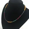 Chokers Natural Emeralds Rubies Sapphires 3x4mm Beads Women Luxury Necklace About 45cm Varnish Preciosas Stone 231116