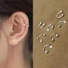 Stud 1 paire 925 argent Sterling tragus Piercing Helix goujons boucles d'oreilles pour femmes filles Zircon cerceau nez anneau conque corps Piercing bijoux L231117