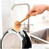 Sprzątanie pędzla Naturalne bambus długie uchwyt pędzel kuchenny naczynie patelnia do mycia produkty gospodarstwa domowego LX2715 DOSTAWI