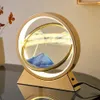 Decorative Objects Figurines LED Light Creative Quicksand Table Lamp Moving Sand Art Picture 3D Hourglass Deep Sea Sandscape Bedroom Lamp for Home Decor Gift 231117