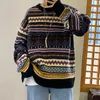 Herren Pullover Winter Pullover Herren Warme Mode Retro Lässig Oansatz Strickpullover Herren Streetwear Stricken Herren Sweter Kleidung M-2XL