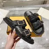 Designer Slipper feel sandalen explosie slides rubber sandaalpatroon stof slipper vrouwen mannen lederen slippers banden sandaalgrootte 35-46