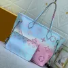 Genuine leather Tote Crossbody Bag FASHION Crafty Crossbody Ladies Handbags Side Flowers With Original Dust Bag gradient colour Shopping bags