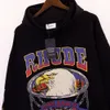 Designer Hoodies Fashion Herren Sweatshirts Streetwear American Model Brand Rhude Bike Rally 2023 Eagle Print hohe Gewicht Lose Hoodie Pullover Männer