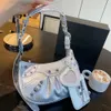 2023 Designer B Bassen Motorfietstas Vrouwen klassieke stijl koeienhuid Crossbody Handtassen Schouder onderarm tas wit