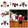 Decorazioni natalizie Regalo per interni ed esterni Bomboniere per festival Ornamenti da giardino in PVC Renna di cartone animato Decorazione per recinzione natalizia Babbo Natale Peeker 231117