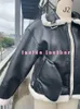 Parkas pour femmes Femmes Fourrure Faux Rr2775 Teddy Bike Vestes Femmes Fausse Moto À Manches Longues Col Double Face Manteaux Veste D'hiver 231116