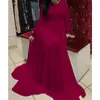 Vêtements ethniques femmes vêtements d'été manches longues en mousseline de soie col rond soirée formelle fête bal robe de bal Maxi robe taille régulière pull