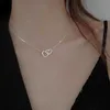 Pendant Necklaces Tiny Heart Necklace For Women Gold Silver Color Double Heart Pendant Necklace Gift Ethnic Bohemian Choker Necklace Jewelry Z0417