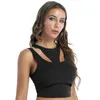 Femmes Tanks Camis Été Femmes Solide Couleur Découpe Sport Débardeurs Dames Sans Manches Gym Yoga Justaucorps Gilet Costumes Occasionnels Fitness Workou